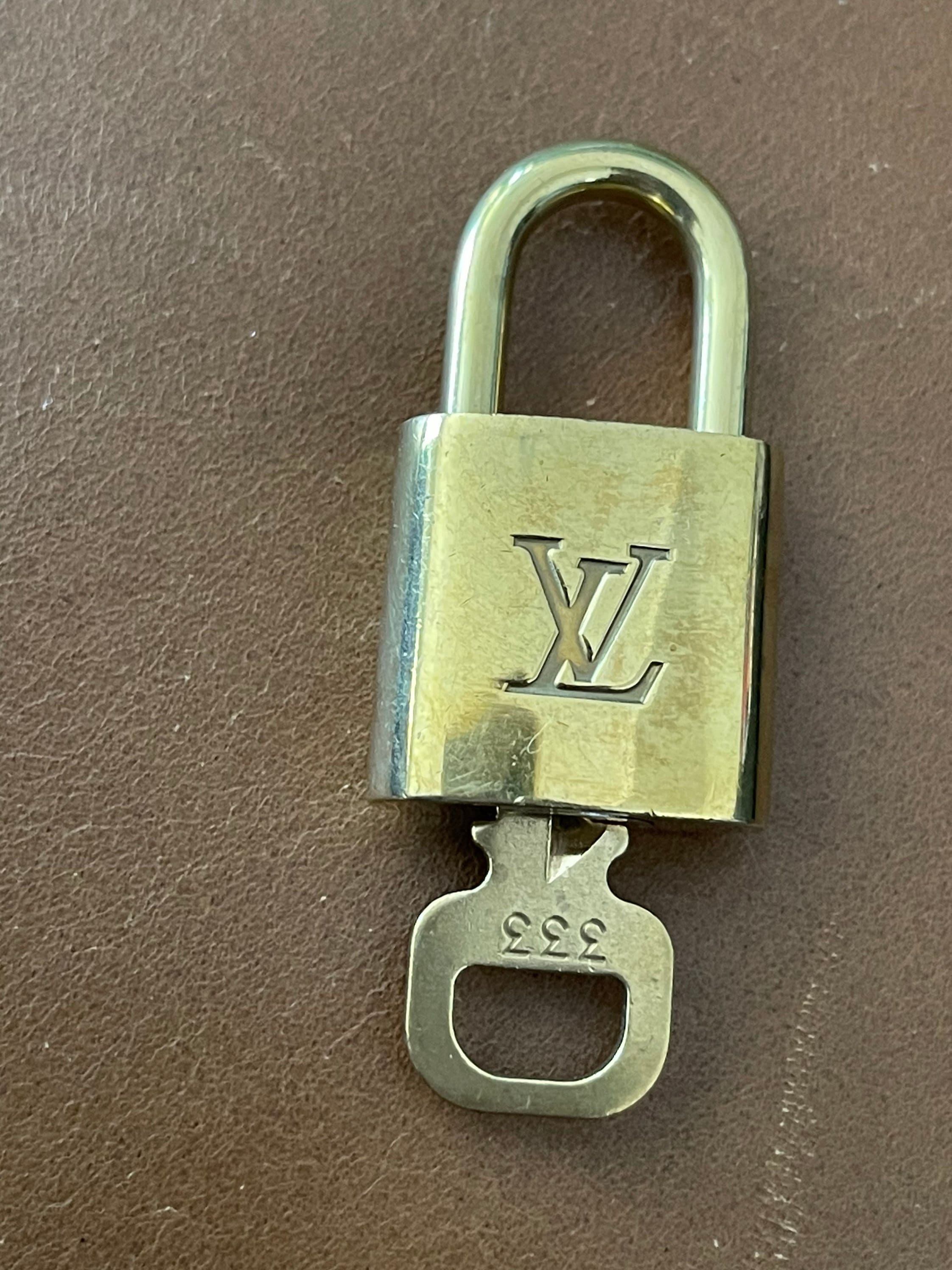 Louis Vuitton padlock lock and key #314 LV purse charm not polished
