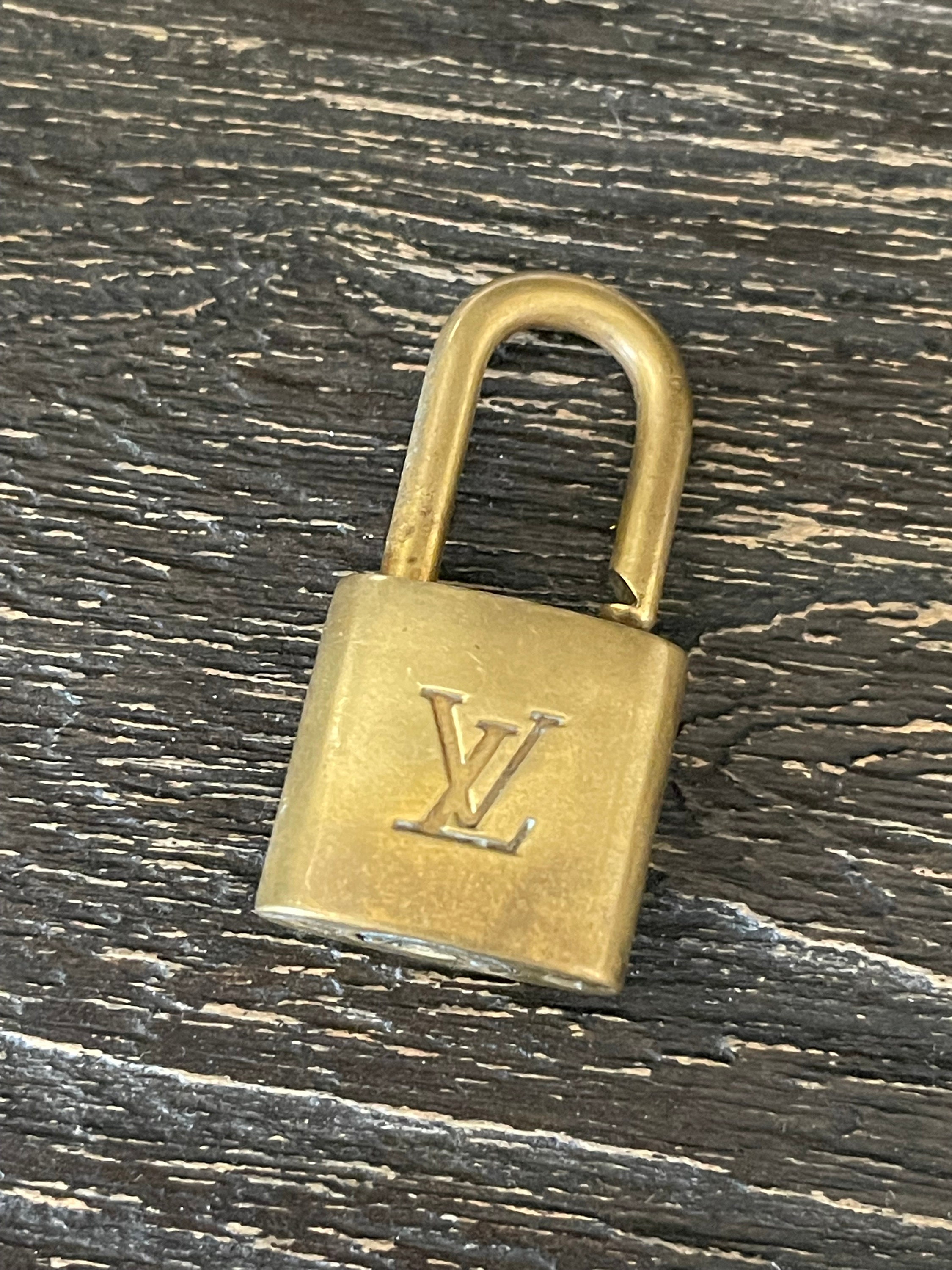 LOUIS VUITTON Brass Gold Padlock with Matching Key (LV Lock Number 314)