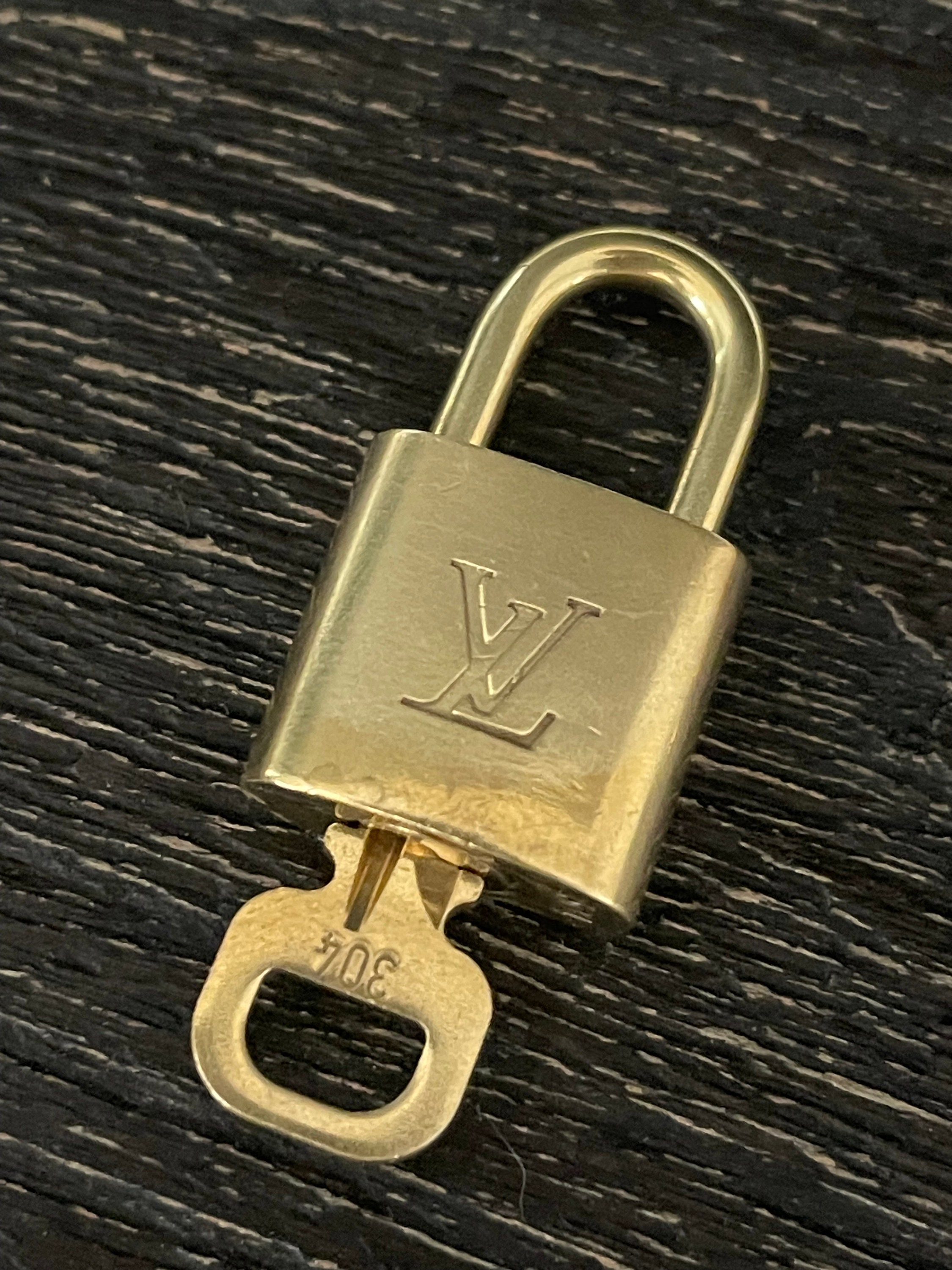 Louis Vuitton Engraved Polished Lock & Key Vintage Repurposed