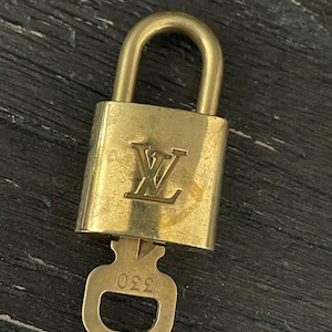 Louis Vuitton padlock lock and key #330 LV purse charm not polished