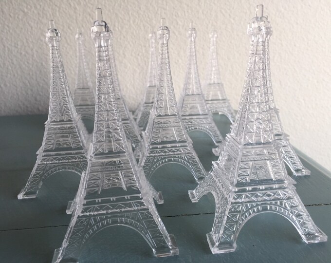 10 Clear Plastic Eiffel Tower Display Party Favor Decoration Etsy