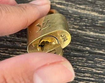 Louis Vuitton padlock lock and key #314 LV purse charm not polished