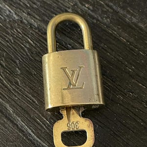 Louis Vuitton padlock lock and key #306 LV purse charm not polished