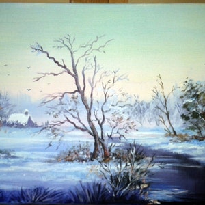 Country landscape under the snow