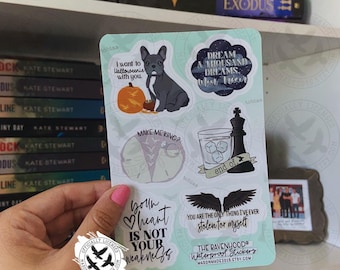 Tobias King Licensed Sticker Sheet, Kate Stewart Books Sticker, End Of, The Ravenhood, Mon Tresor Sticker, Halloweenie, Waterproof Sticker