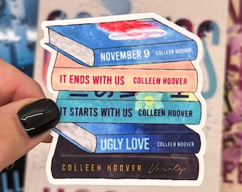 Colleen Hoover Books Sticker, Book Stack Sticker, CoHo Sticker, It Ends With Us, Colleen Hoover Fan, Verity Sticker, Ugly Love Sticker