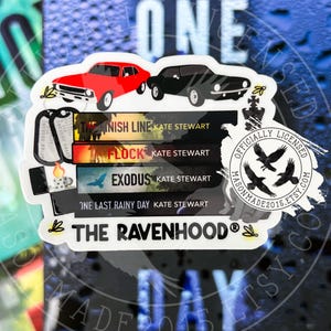 Ravenhood Book Stack Licensed Sticker, Kate Stewart Sticker, The Ravenhood, Kate Stewart E-Reader Sticker, Waterproof Sticker