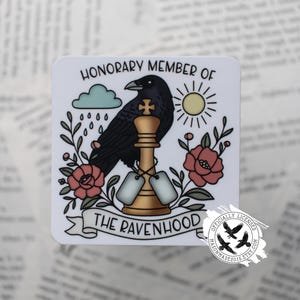 Honorary Raven Licensed Sticker, Kate Stewart Book Sticker, The Ravenhood, E-Reader Sticker, Car Sticker