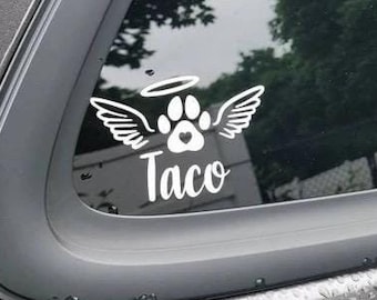 Personalized Dog Memorial Decal, Dog Remembrance, Dog Name Decal, Vinyl Decal, In Loving Memory Dog Decal, Pet Memorial