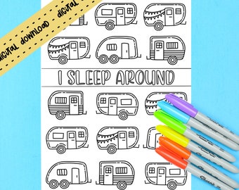 Rv Coloring Page Etsy