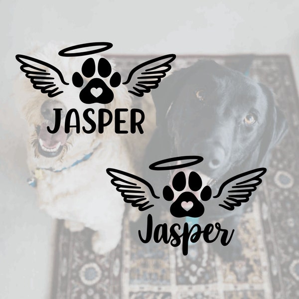 Personalized Dog Memorial Decal, Dog Remembrance, Dog Name Decal, Vinyl Decal, In Loving Memory Dog Decal, Pet Memorial