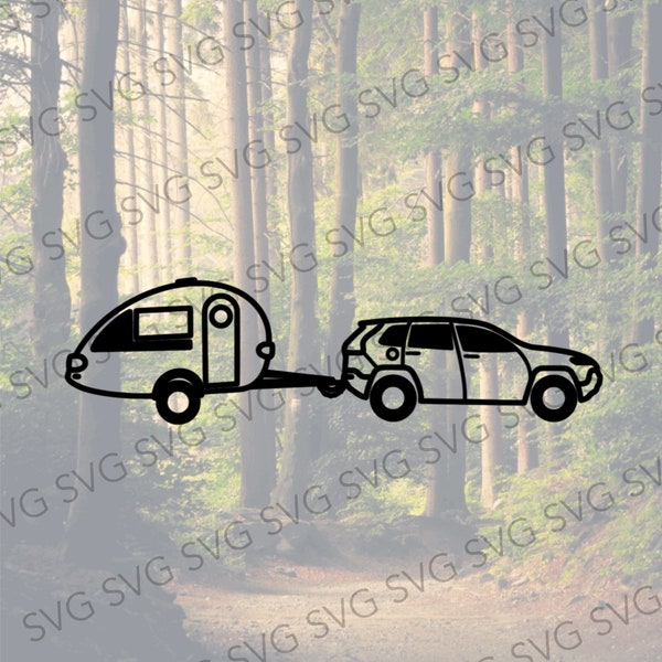 Car Towing Teardrop, Teardrop SVG, Teardrop Camper, Camper Cut File, Camper Cutting File, Tab Camper