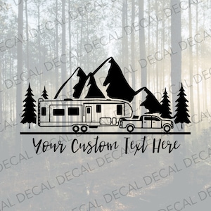 Custom Fifth Wheel Decal, Fifth Wheel Decal, Name and Fifth Wheel, Personalized Fifth Wheel Decal, Campsite Decal, Camper Gift