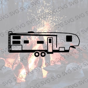 Fifth Wheel SVG, Camper SVG, Camper Cut File, Camper Cutting File, Svg for Fifth Wheel, GD Reflection Svg, Realistic Fifth Wheel Svg