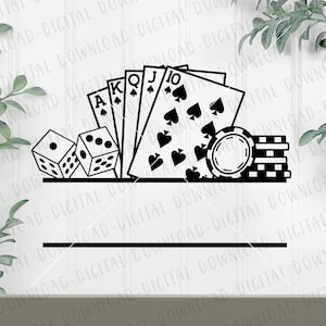 Poker Night SVG, Jeux de hasard SVG, Casino SVG