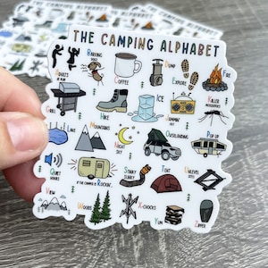 Camping Magnet, Camping Alphabet, Camp Alphabet Magnet, Magnet for Camper, Camper Gift, Funny Camping Gift