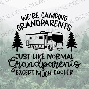 Camping Grandparents RV Decal, Motorhome Decal, Decal for Class A, Travel Decal, Campsite Decal