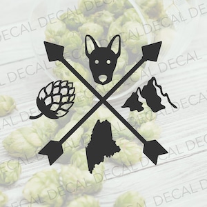 Dog Brewery Decal, Drink Local Decal, Custom Brewery State Decal, Brewery Hopper Decal, Beer Car Decal, State Beer Car Decal