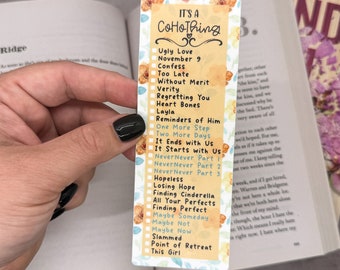 Colleen Hoover Bookmark Sticker Orange, CoHo Book List, CoHo Sticker, Colleen Hoover Fan, CoHo Gift, CoHo Obsessed