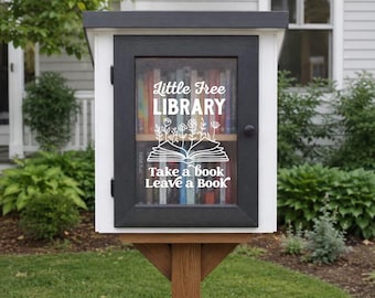 Book Sharing Library Decal, Lending Library Decal, Book Exchange Decal, Sidewalk Library Decal, Library Sign, Take A Book Leave A Book