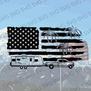 Fireworks Travel Trailer SVG, Travel Trailer SVG, 4th of July Camper Svg, Patriotic Camper, Camper Cutting File, SVG for Travel Trailer
