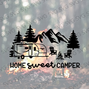 Home Sweet Camper SVG, Travel Trailer SVG, Camper Trailer, Camper SVG, Camper Cut File, Camper Cutting File