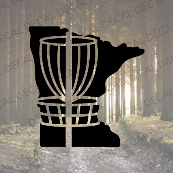 Minnesota Disc Golf Decal, Frisbee Golf, Disc Golfer, Disc Life, Minnesota Disc Golf Car Decal, Chain Smoker Decal