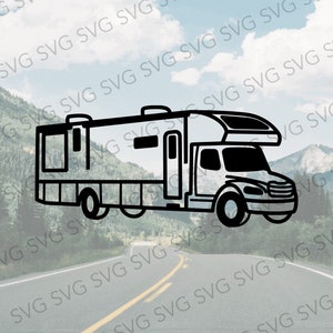 Super C SVG, Camper SVG, Camper Cut File, Motorhome SVG, Camper Cutting ...