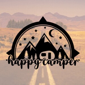 Camper Decal, Happy Camper Decal, Vintage Camper, Decal for Camper, Camper Gift