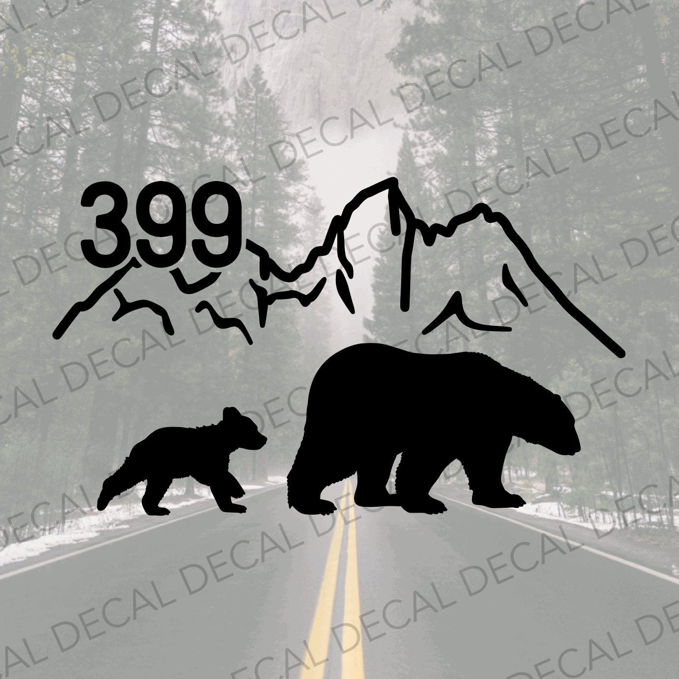 Grizzly 399 Decal, Grizzly Bear and Cub Decal, Grand Teton Grizzly Decal, Grand Teton National Park Decal, Teton Decal, Grand Teton NP Decal