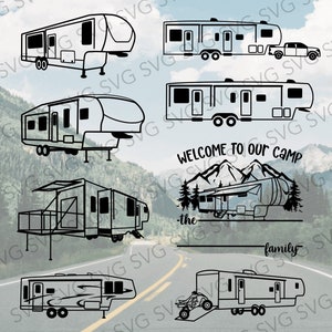 Fifth Wheel SVG Bundle, Camper SVG, Camper Cut File, Camper Cutting File, Svg for Fifth Wheel