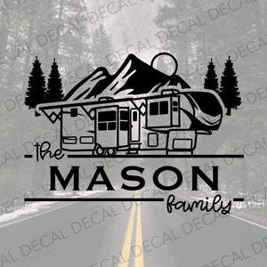 Personalized Fifth Wheel Decal, Personalized Camper Decal, Campsite Decal, Trailer Family Name Decal, Campsite Decal, grand