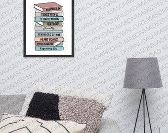 Colleen Hoover BuchStapel Digitaldruck, CoHo Kunstdruck, IEWU Print, CoHo Geschenk, CoHo Obsessed