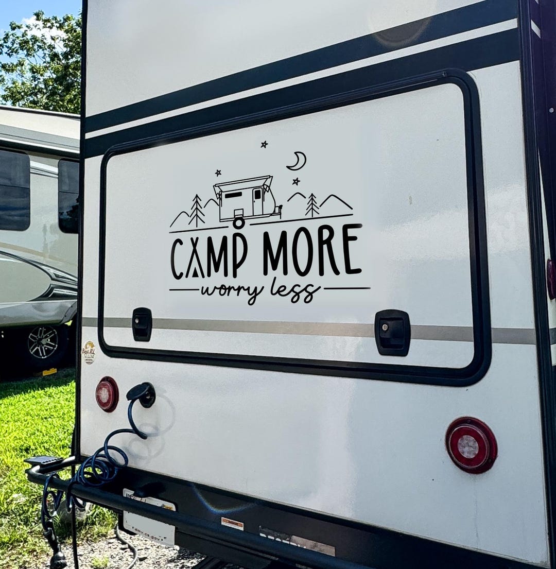 Camp More Worry Less,camper Decal, Vinyl Decal, Decal for Camper ...