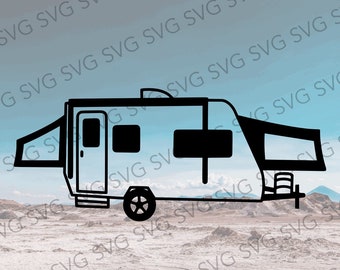 Hybrid Camper SVG, Camper Trailer, Camper SVG, Camper Cut File, Camper Cutting File