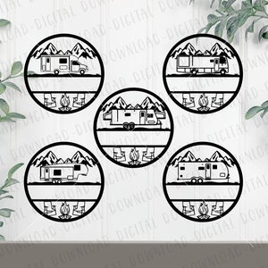 RV Camping SVG Bundle, Fifth Wheel SVG, Hybrid Camper, Travel trailer, Class A Motorhome, Camper Digital Images, Camper Laser Images