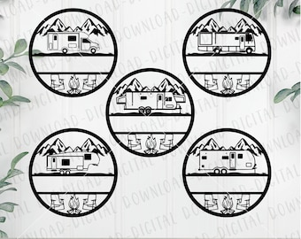 RV Camping SVG Bundle, Fifth Wheel SVG, Hybrid Camper, Travel trailer, Class A Motorhome, Camper Digital Images, Camper Laser Images