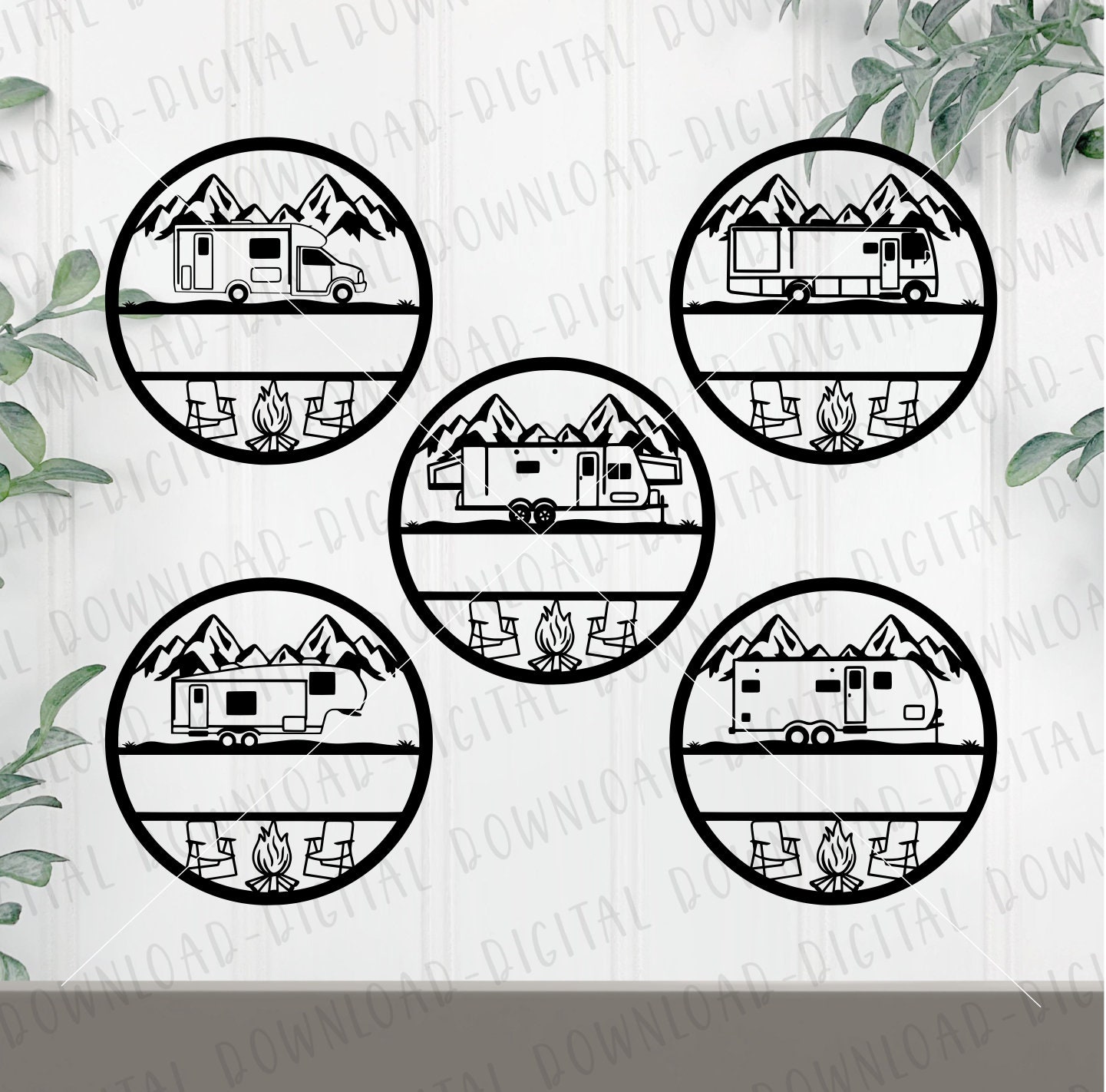 RV Camping SVG Bundle, Fifth Wheel SVG, Hybrid Camper, Travel Trailer ...