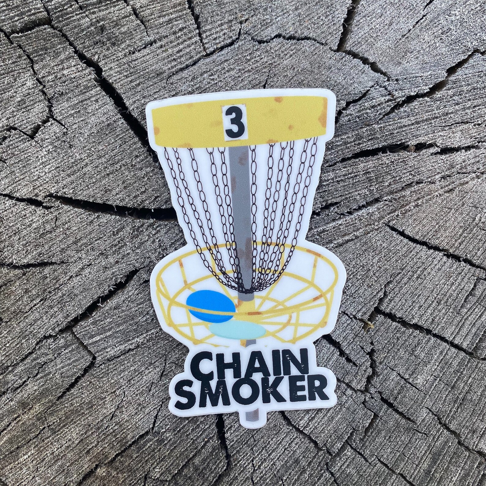 Chain Smoker Sticker Disc Golf Player Gift for Disc Golfer Etsy