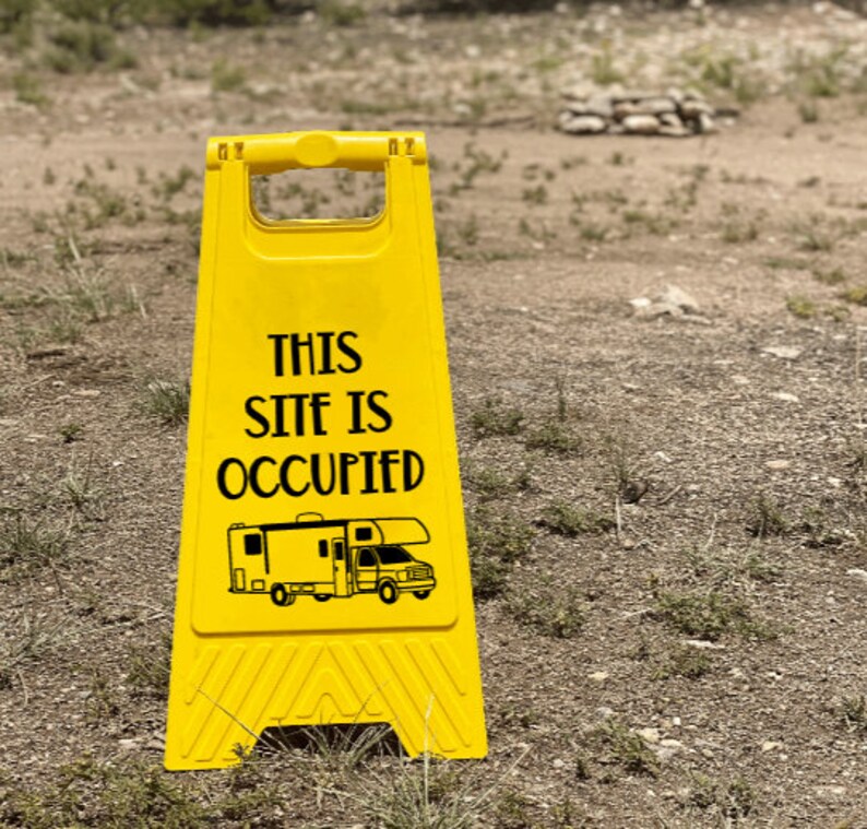 Site Occupied Sign Decal, Campsite Occupied, Van Life Decal, Van Decal, Traveler Decal, Vinyl Decal image 2