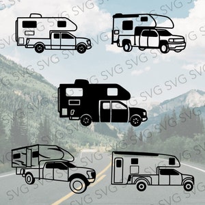 Truck Camper SVG Bundle, Truck Camping, Camper SVG, Truck Bed Camper, Camper Cut File, Camper Cutting File