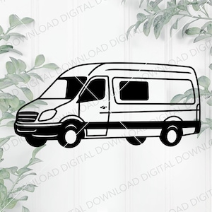 European Camper Van SVG and PNG, Class B Svg, Camper Cut File, Van Camper Cutting File, RV svg, Van Life Svg