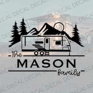 Personalized Trailer Decal, Personalized Camper Decal, Travel Trailer Decal, Trailer Family Name Decal, Campsite Decal