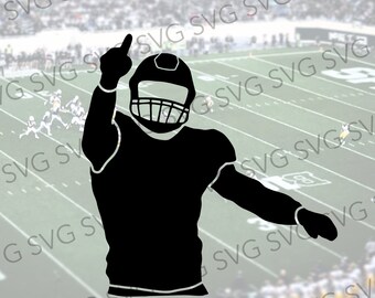 Football Player Silhouette SVG, Football SVG, Football Player Cut File