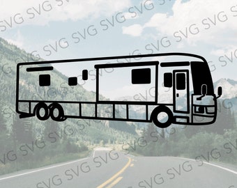 Class A SVG, Class A Camper, Camping Class A SVG, Motorhome SVG, Camper Cut File, Camper Cutting File, Rv Svg, Camper Svg