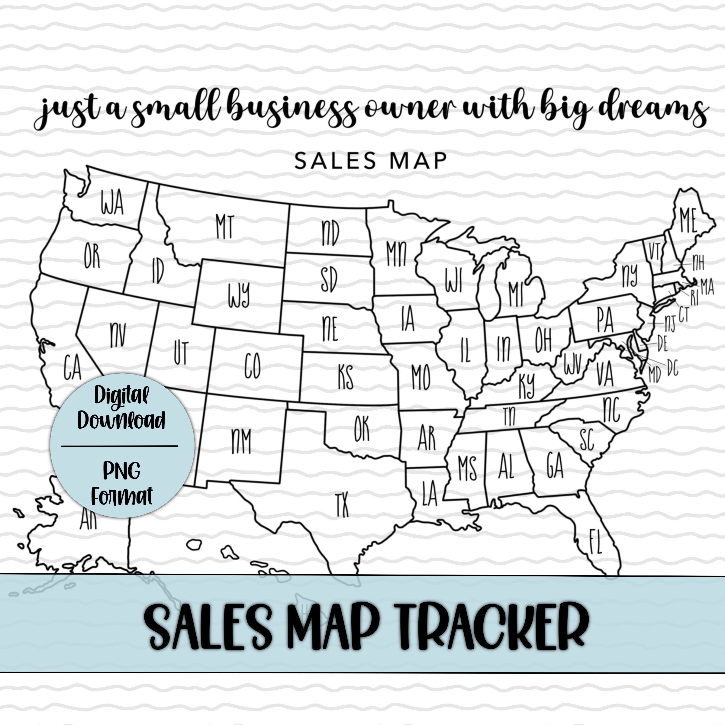 Etsy Sales Tracker Map US Sales Map Printable Map Coloring | Etsy