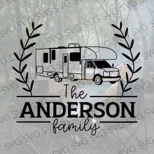 Family Name Class C Svg, Class C SVG, Camper SVG, Camper Cut File, Motorhome SVG, Camper Cutting File