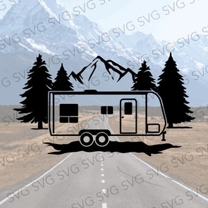 Travel Trailer SVG, Camper Mountain SVG, Camper Trailer, Camper SVG, Camper Cut File, Camper Cutting File