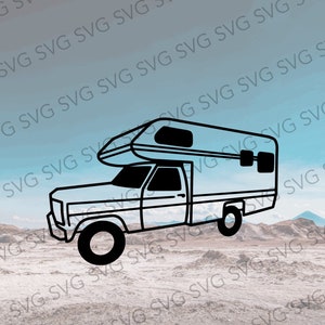 Class C SVG, Older Class C Camper, Travel Trailer, Motorhome SVG, Camper Cut File, Camper Cutting File