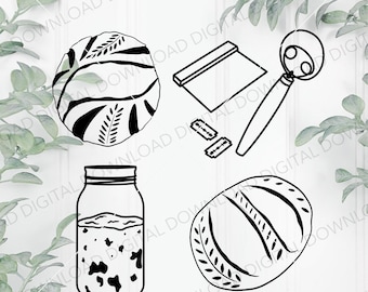 Sourdough SVG Bundle, Sourdough Bread Svg, Sourdough Shirt Svg, Sourdough Starter Svg, Sourdough Obsessed, Bread Making Svg
